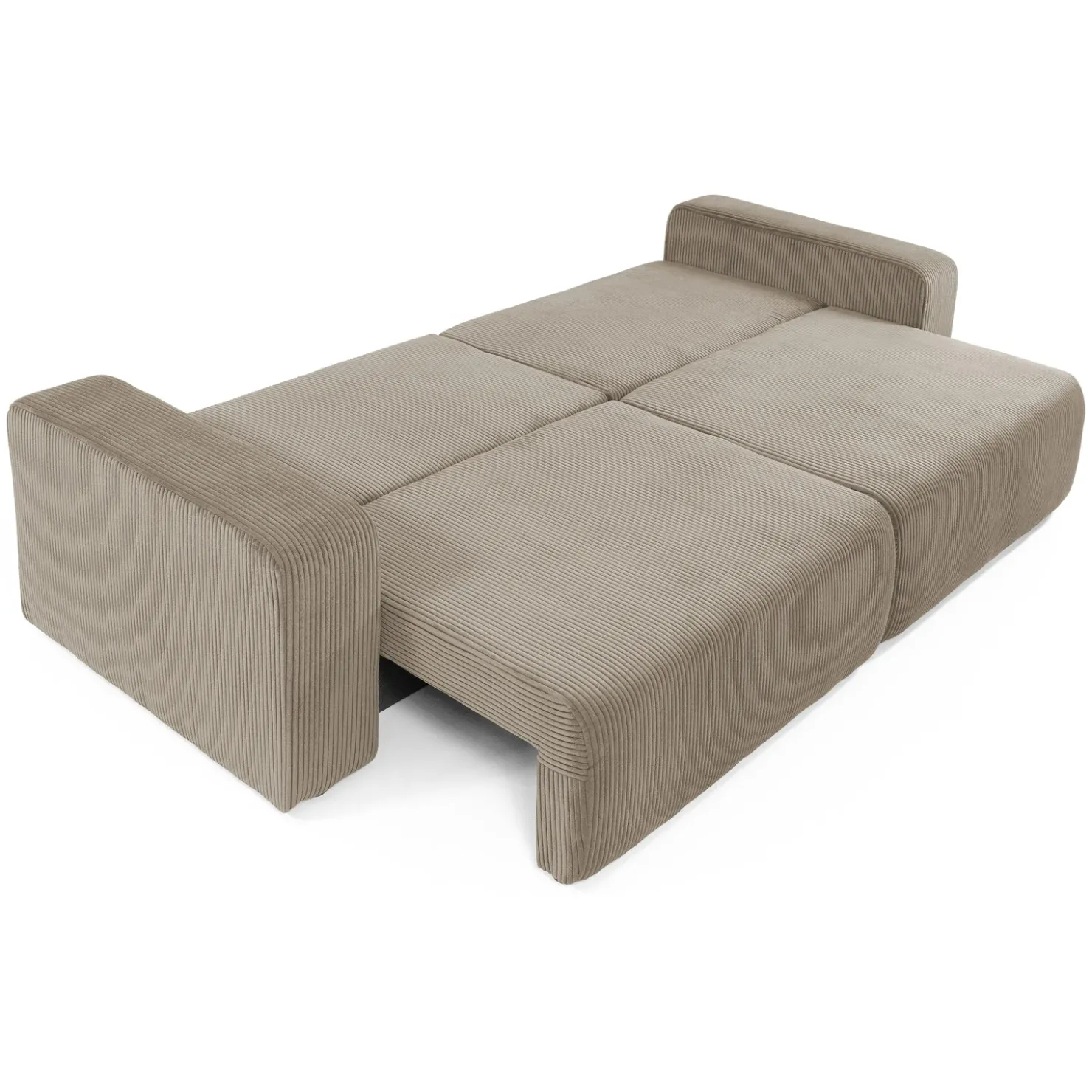 Garnero Arredamenti Divano letto matrimoniale 3 posti 248x90cm velluto a coste tortora Slurp Velluto Poso Tortora Best