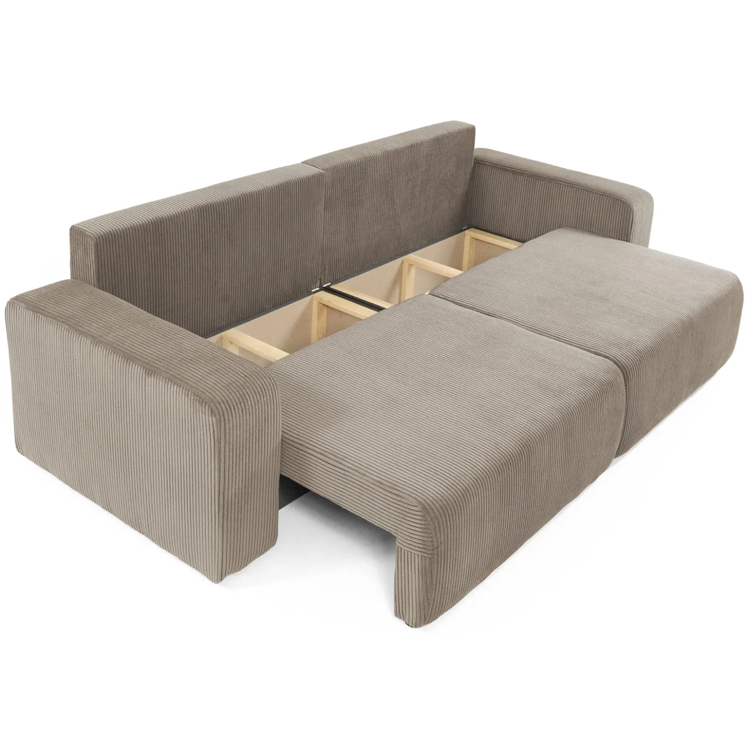 Garnero Arredamenti Divano letto matrimoniale 3 posti 248x90cm velluto a coste tortora Slurp Velluto Poso Tortora Best