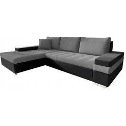Garnero Arredamenti Divano letto matrimoniale angolare 3 posti 274cm grigio nero Apollina