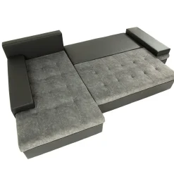 Garnero Arredamenti Divano letto matrimoniale angolare 3 posti 274cm grigio nero Apollina