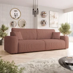 Garnero Arredamenti Divano letto matrimoniale 3 posti 248x90cm velluto a coste rosa Slurp Velluto Poso Rosa Online