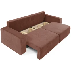 Garnero Arredamenti Divano letto matrimoniale 3 posti 248x90cm velluto a coste rosa Slurp Velluto Poso Rosa Online