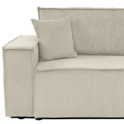 Garnero Arredamenti Divano letto matrimoniale 3 posti 245x90cm velluto a coste beige Ploffy Velluto Poso Beige Outlet