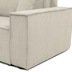 Garnero Arredamenti Divano letto matrimoniale 3 posti 245x90cm velluto a coste beige Ploffy Velluto Poso Beige Outlet
