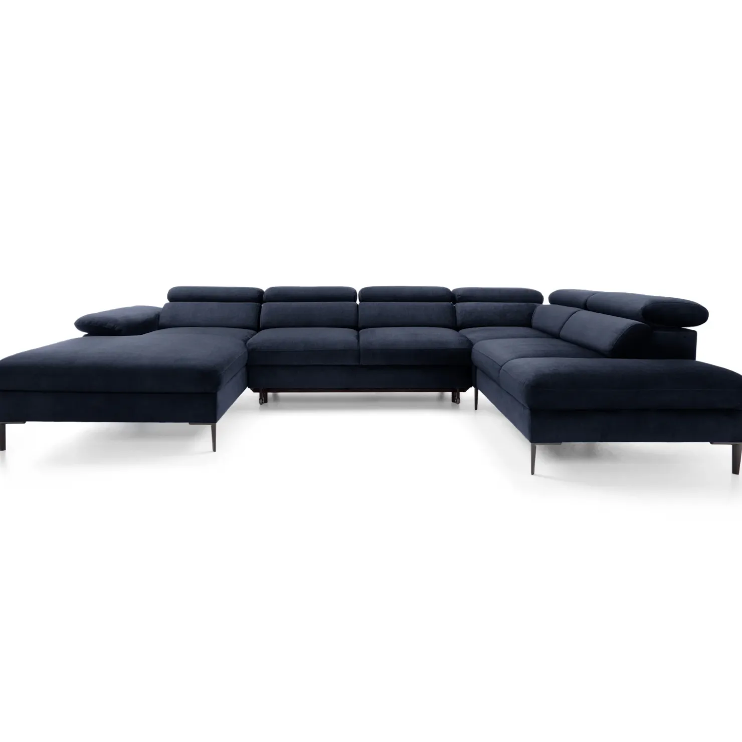 Garnero Arredamenti Divano letto regolabile angolare destro 5 posti 353x214cm tessuto blu Calmora Tessuto Vellutato Vogue Blu Hot