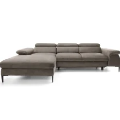 Garnero Arredamenti Divano letto regolabile angolare sinistra 4 posti 288x182cm tessuto beige Loungey Tessuto Vellutato Vogue Beige Outlet