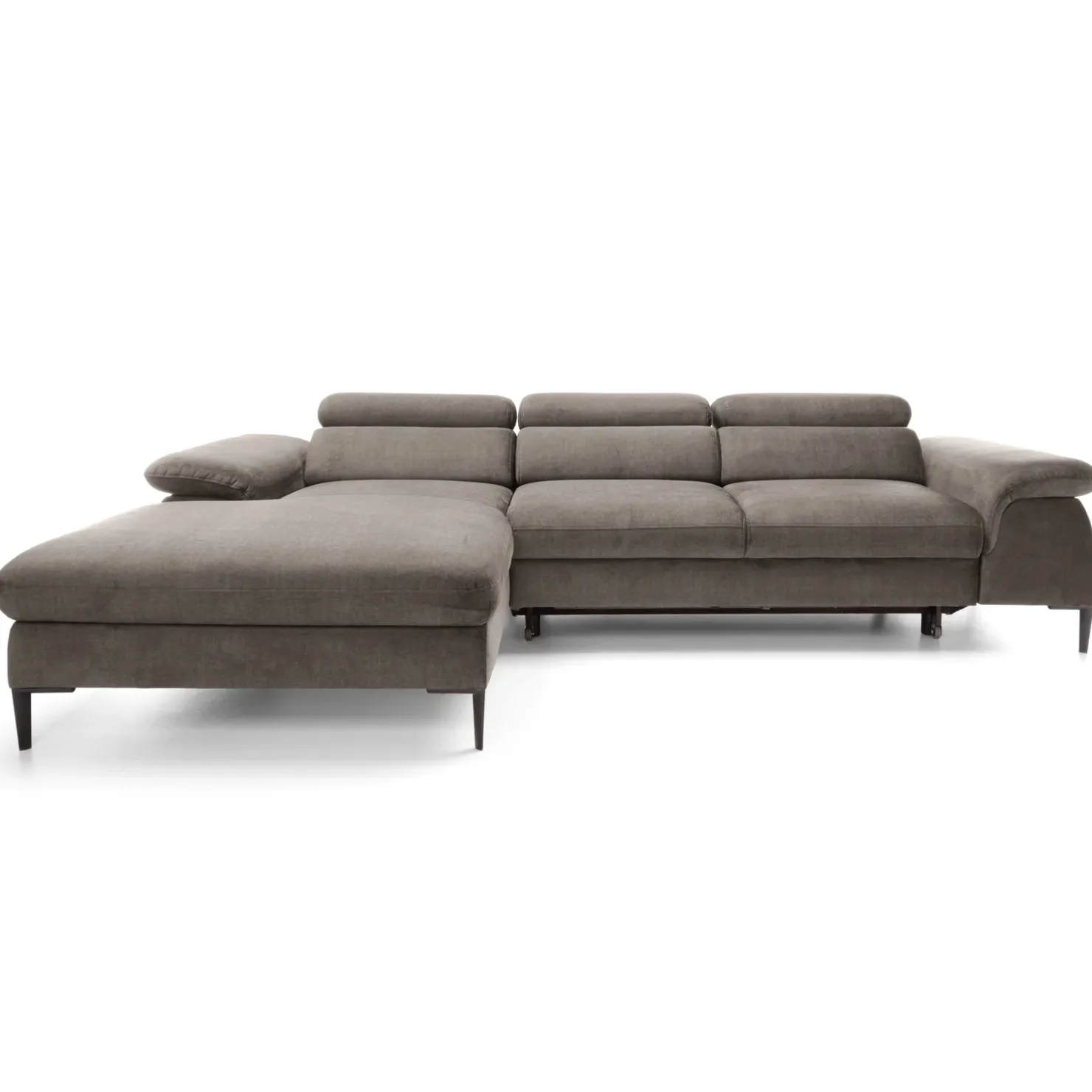 Garnero Arredamenti Divano letto regolabile angolare sinistra 4 posti 288x182cm tessuto beige Loungey Tessuto Vellutato Vogue Beige Outlet