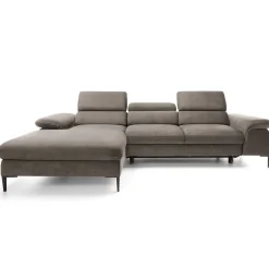 Garnero Arredamenti Divano letto regolabile angolare sinistra 4 posti 288x182cm tessuto beige Loungey Tessuto Vellutato Vogue Beige Outlet