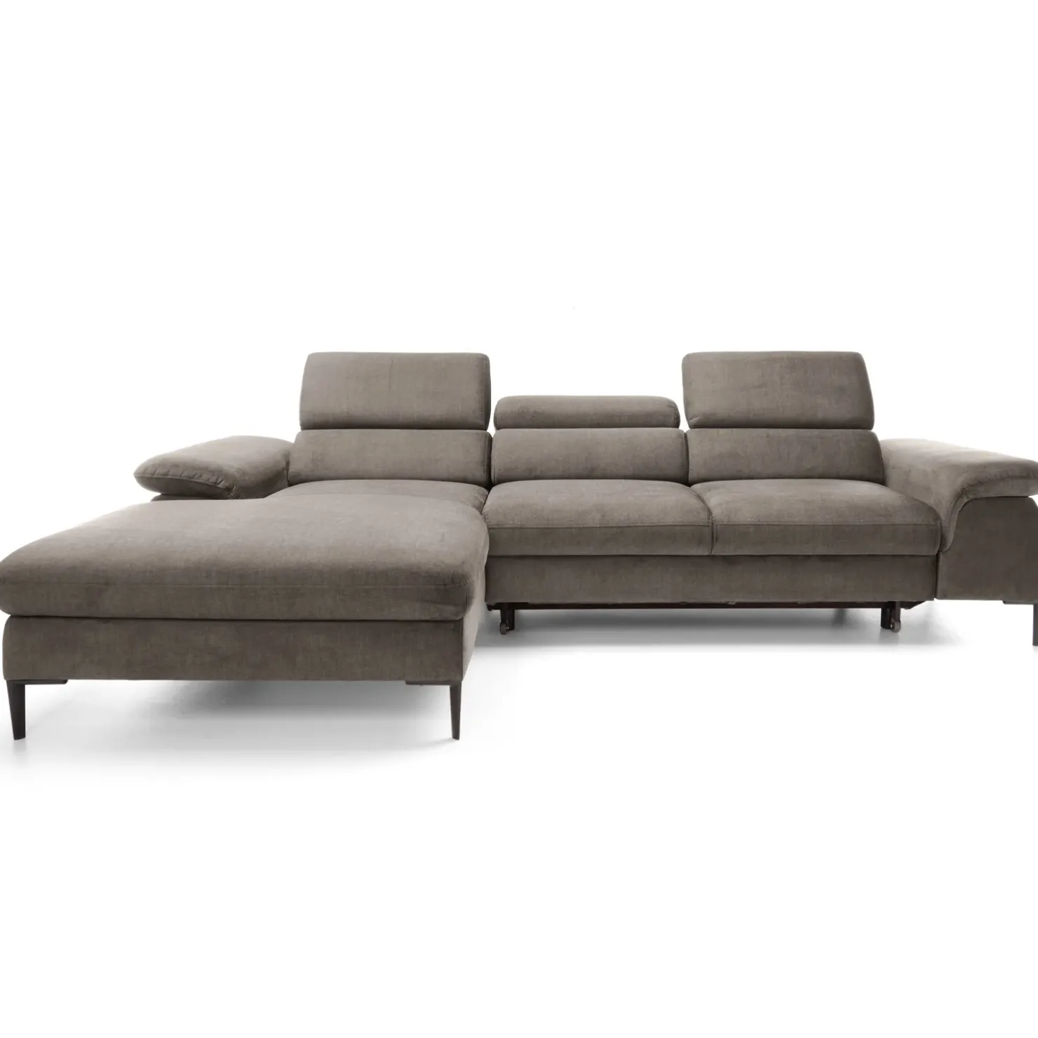 Garnero Arredamenti Divano letto regolabile angolare sinistra 4 posti 288x182cm tessuto beige Loungey Tessuto Vellutato Vogue Beige Outlet