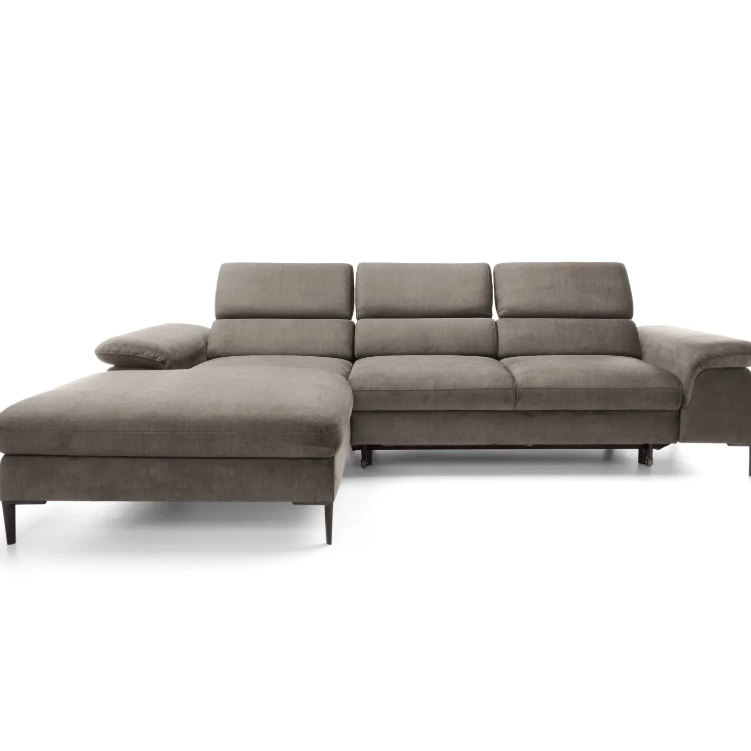 Garnero Arredamenti Divano letto regolabile angolare sinistra 4 posti 288x182cm tessuto beige Loungey Tessuto Vellutato Vogue Beige Outlet