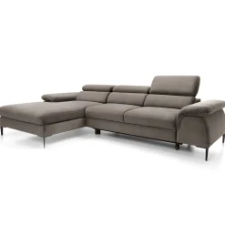 Garnero Arredamenti Divano letto regolabile angolare sinistra 4 posti 288x182cm tessuto beige Loungey Tessuto Vellutato Vogue Beige Outlet