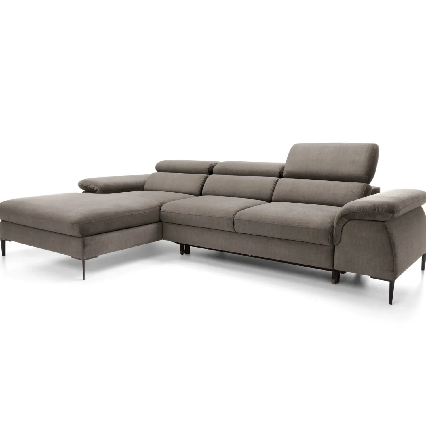 Garnero Arredamenti Divano letto regolabile angolare sinistra 4 posti 288x182cm tessuto beige Loungey Tessuto Vellutato Vogue Beige Outlet