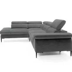 Garnero Arredamenti Divano letto regolabile angolare sinistra 5 posti 280x214cm tessuto grigio Snuggity Tessuto Vellutato Vogue Grigio Sale