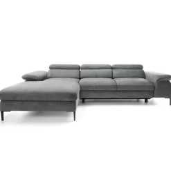 Garnero Arredamenti Divano letto regolabile angolare sinistra 4 posti 288x182cm tessuto grigio chiaro Loungey Tessuto Vellutato Vogue Grigio Chiaro Discount