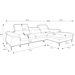 Garnero Arredamenti Divano letto regolabile angolare destra 4 posti 288x182cm tessuto verde oliva Loungey Tessuto Vellutato Vogue Verde Oliva Sale