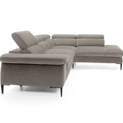 Garnero Arredamenti Divano letto regolabile angolare destra 5 posti 280x214cm tessuto tortora Snuggity Tessuto Vellutato Vogue Tortora Online