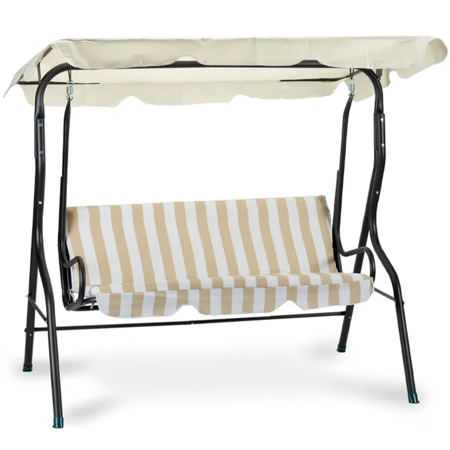 Garnero Arredamenti Dondolo da giardino 170x156cm antracite rigato bianco Giorgia Beige Discount