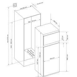 Garnero Arredamenti Frigorifero da incasso 230L doppia porta bianco Atlantic Clearance