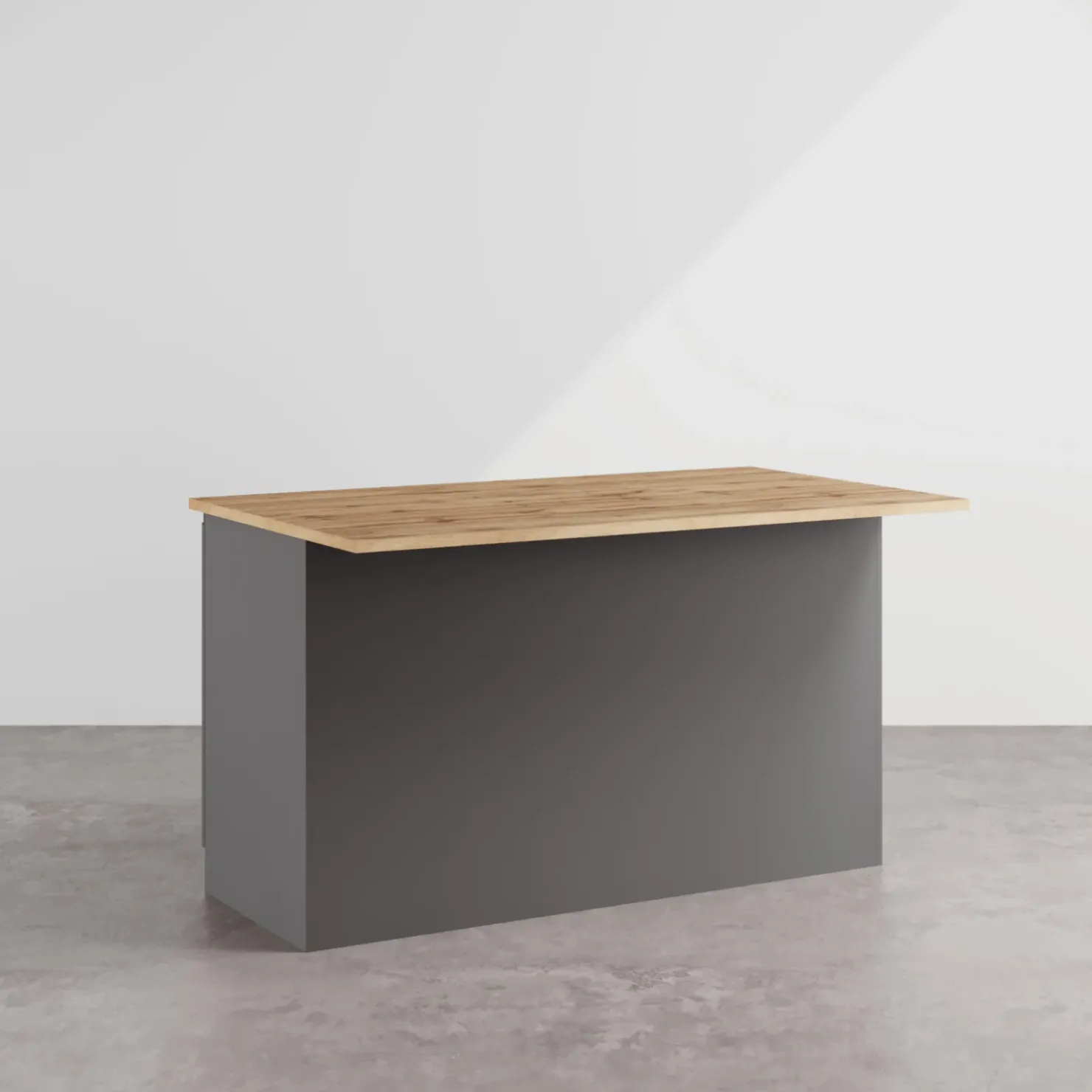 Garnero Arredamenti Isola cucina centrale 155x90cm 3 ante grigio antracite opaco con piano rovere Gourmet Antracite - Rovere Sale