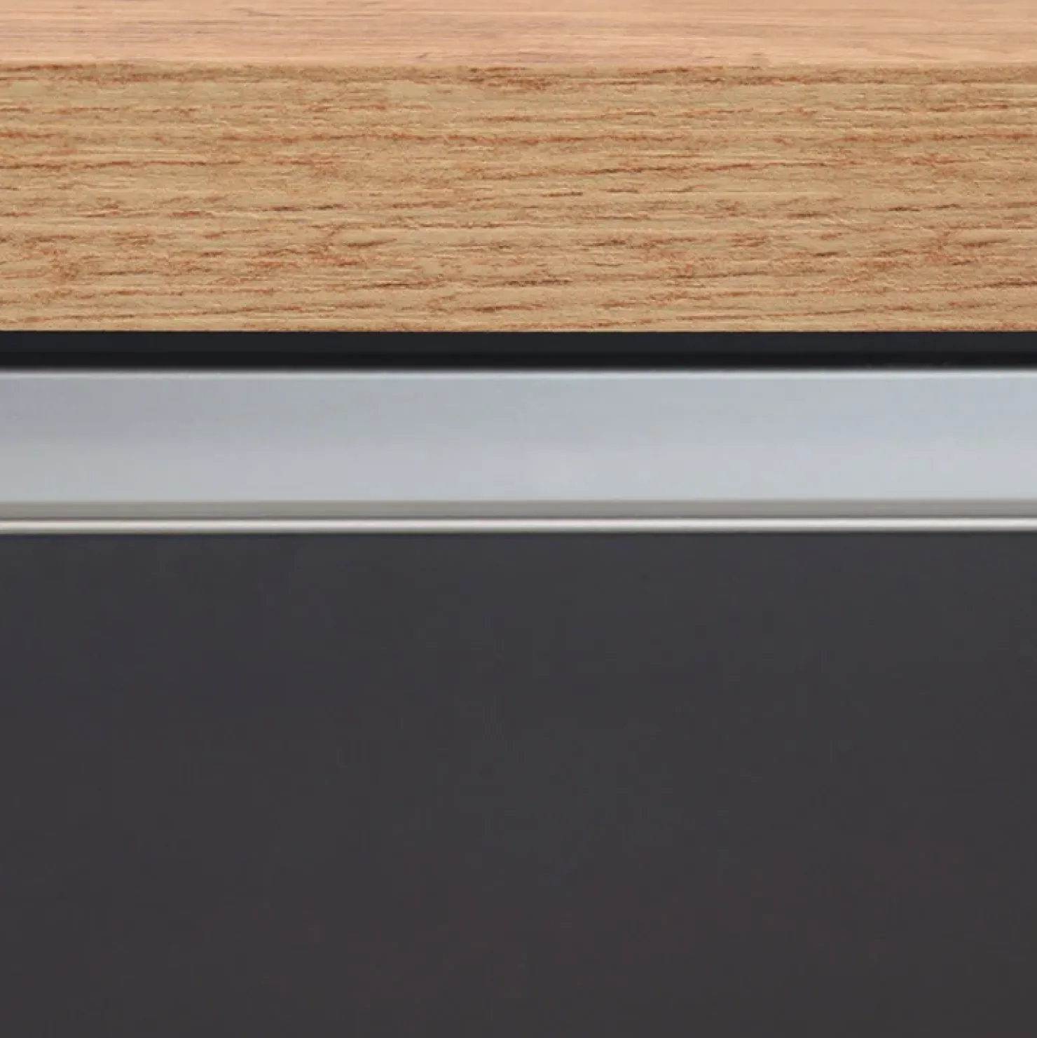 Garnero Arredamenti Isola cucina centrale 155x90cm 3 ante grigio antracite opaco con piano rovere Gourmet Antracite - Rovere Sale