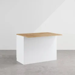 Garnero Arredamenti Isola cucina centrale 125x90cm bianco piano rovere Gourmet Bianco Lucido - Rovere Outlet