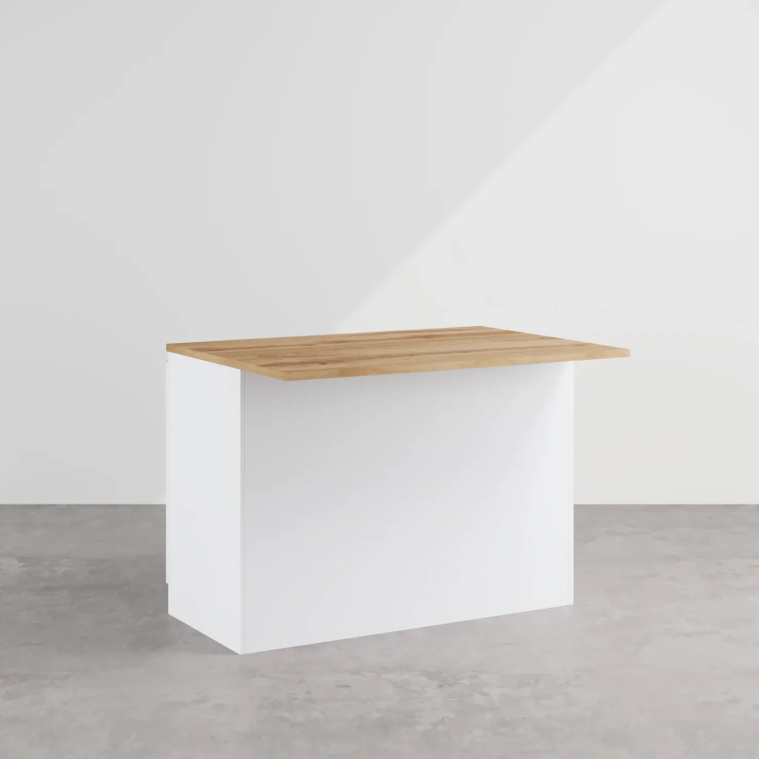 Garnero Arredamenti Isola cucina centrale 125x90cm bianco piano rovere Gourmet Bianco Lucido - Rovere Outlet