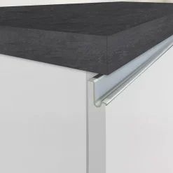 Garnero Arredamenti Isola cucina centrale 160x90cm 2 ante e vani bianco laccato con piano grigio effetto pietra Gourmet Bianco Lucido - Grigio pietra Sale