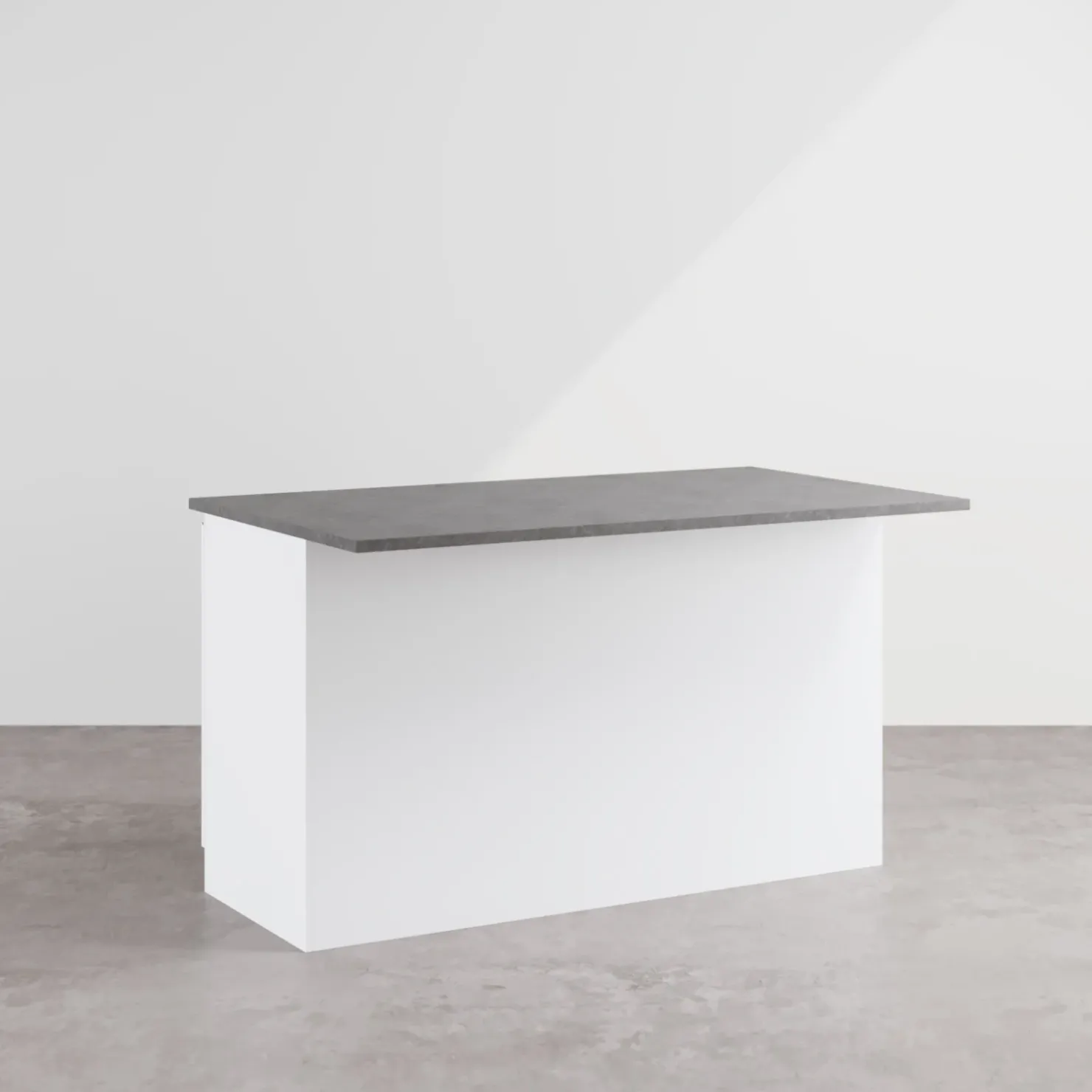 Garnero Arredamenti Isola cucina centrale 155x90cm 3 ante bianco laccato con piano grigio effetto pietra Gourmet Bianco Lucido - Grigio pietra Online