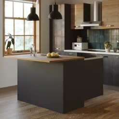 Garnero Arredamenti Isola cucina centrale 125x90cm antracite piano rovere Gourmet Antracite - Rovere Best