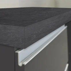 Garnero Arredamenti Isola cucina centrale 125x90cm antracite piano grigio pietra Gourmet Antracite - Grigio pietra Online