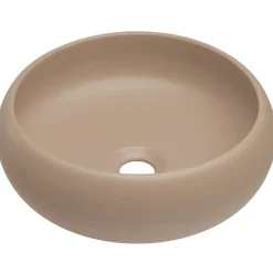 Garnero Arredamenti Lavabo bagno da appoggio 36x36cm ceramica cappuccino Roll Beige New