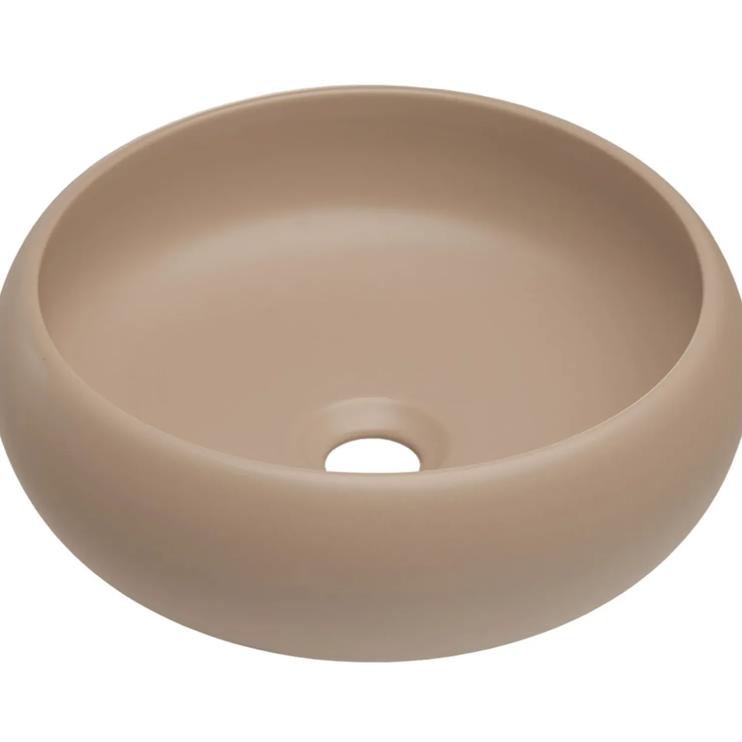 Garnero Arredamenti Lavabo bagno da appoggio 36x36cm ceramica cappuccino Roll Beige New