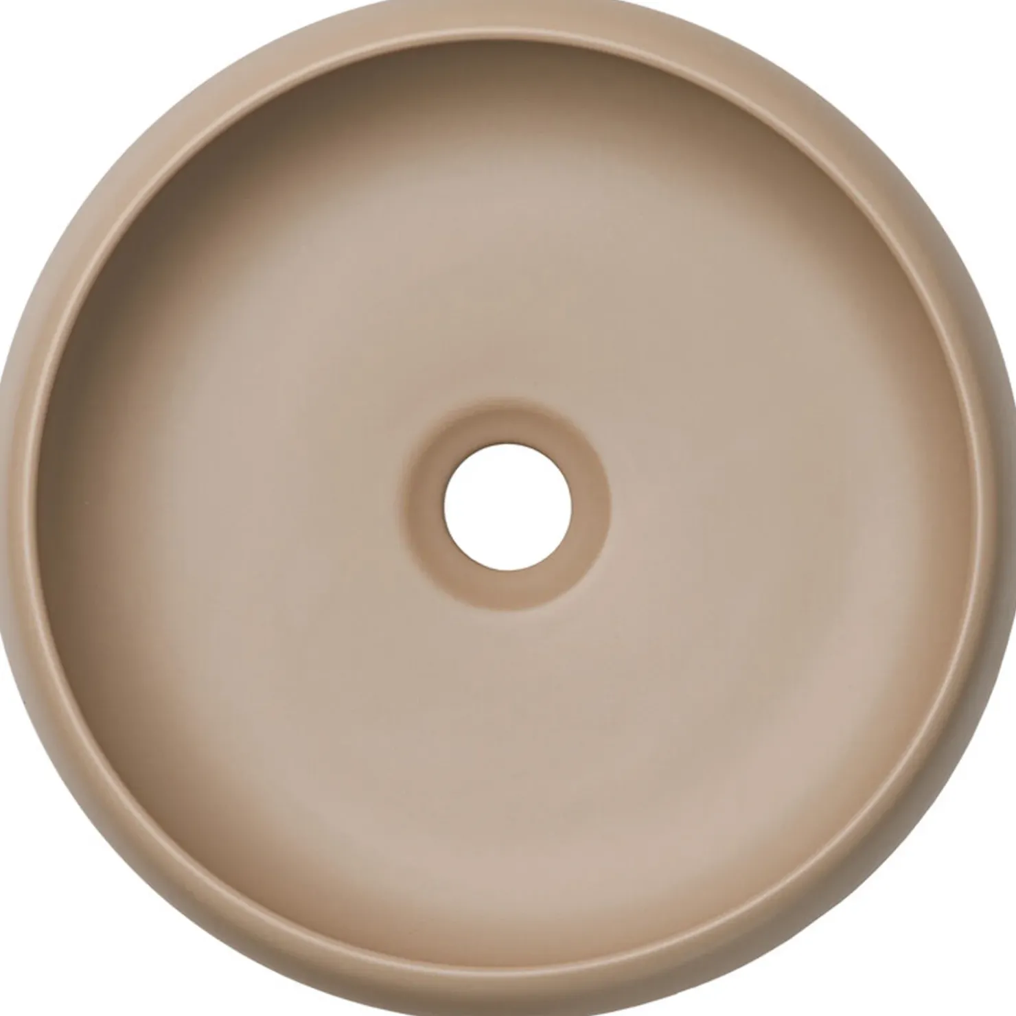 Garnero Arredamenti Lavabo bagno da appoggio 36x36cm ceramica cappuccino Roll Beige New
