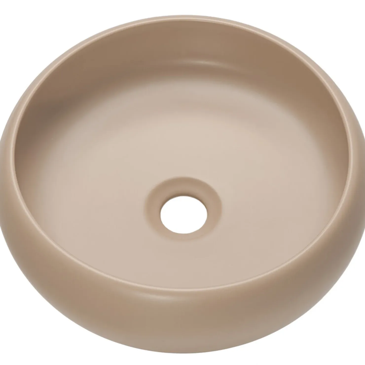 Garnero Arredamenti Lavabo bagno da appoggio 36x36cm ceramica cappuccino Roll Beige New