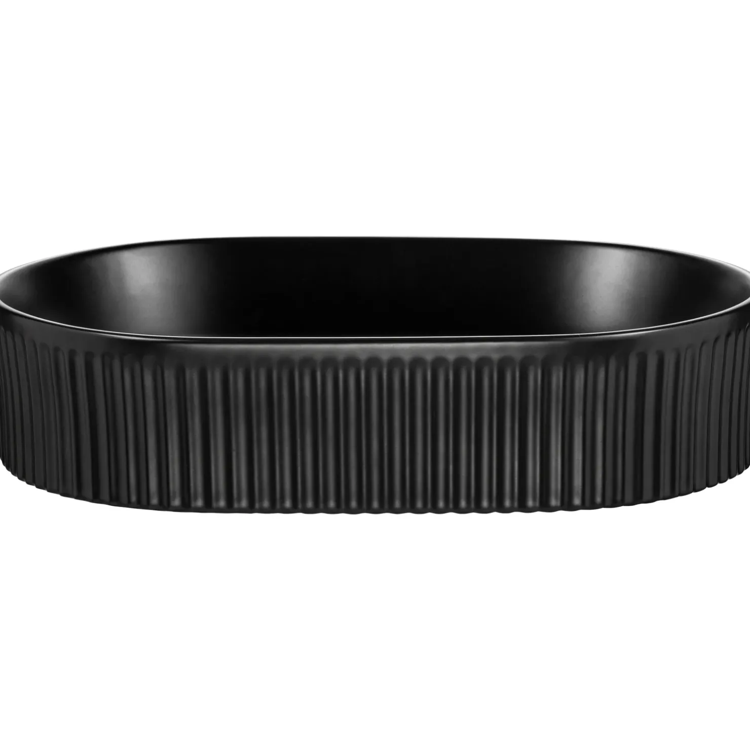 Garnero Arredamenti Lavabo bagno da appoggio 48x33cm ceramica cannettato Griffy Nero Clearance