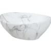 Garnero Arredamenti Lavabo bagno da appoggio 41x33cm ceramica bianco effetto marmo Marmy Online