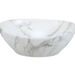 Garnero Arredamenti Lavabo bagno da appoggio 41x33cm ceramica bianco effetto marmo Marmy Online