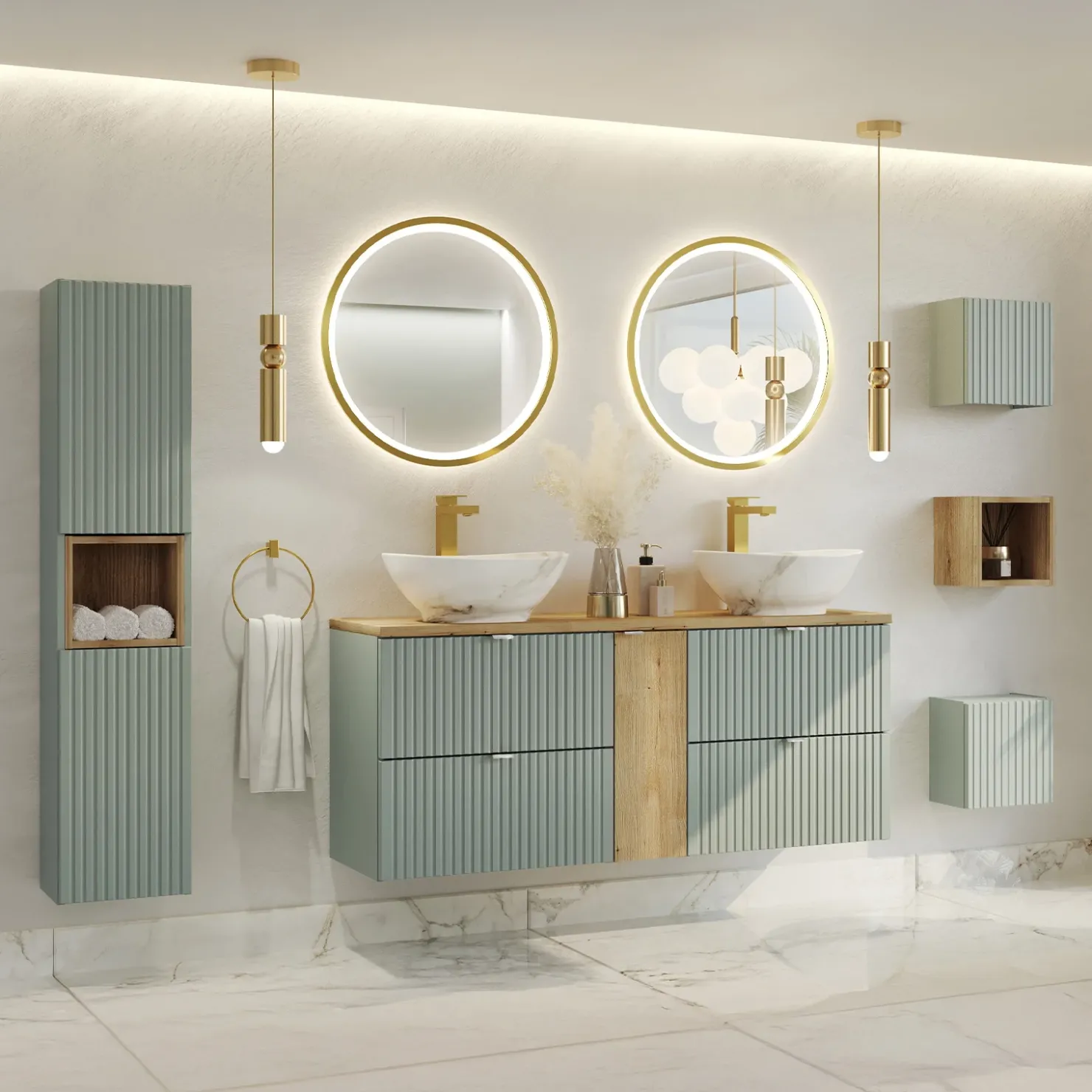 Garnero Arredamenti Lavabo bagno da appoggio 41x33cm ceramica bianco effetto marmo Marmy Online