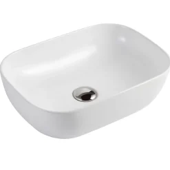 Garnero Arredamenti Lavabo bagno da appoggio 46x32cm in ceramica bianco lucido Frejus Outlet