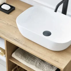 Garnero Arredamenti Lavabo bagno da appoggio 46x32cm in ceramica bianco lucido Frejus Outlet