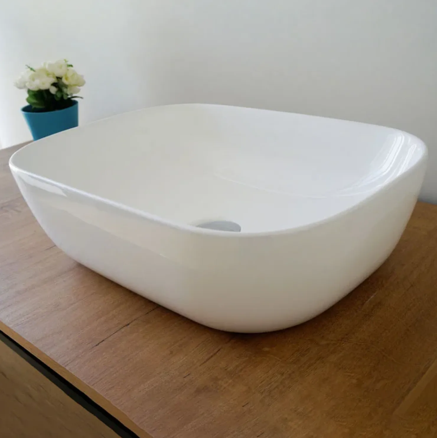 Garnero Arredamenti Lavabo bagno da appoggio 46x32cm in ceramica bianco lucido Frejus Outlet