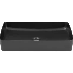 Garnero Arredamenti Lavabo bagno da appoggio 61x34cm ceramica Obscur Nero Clearance