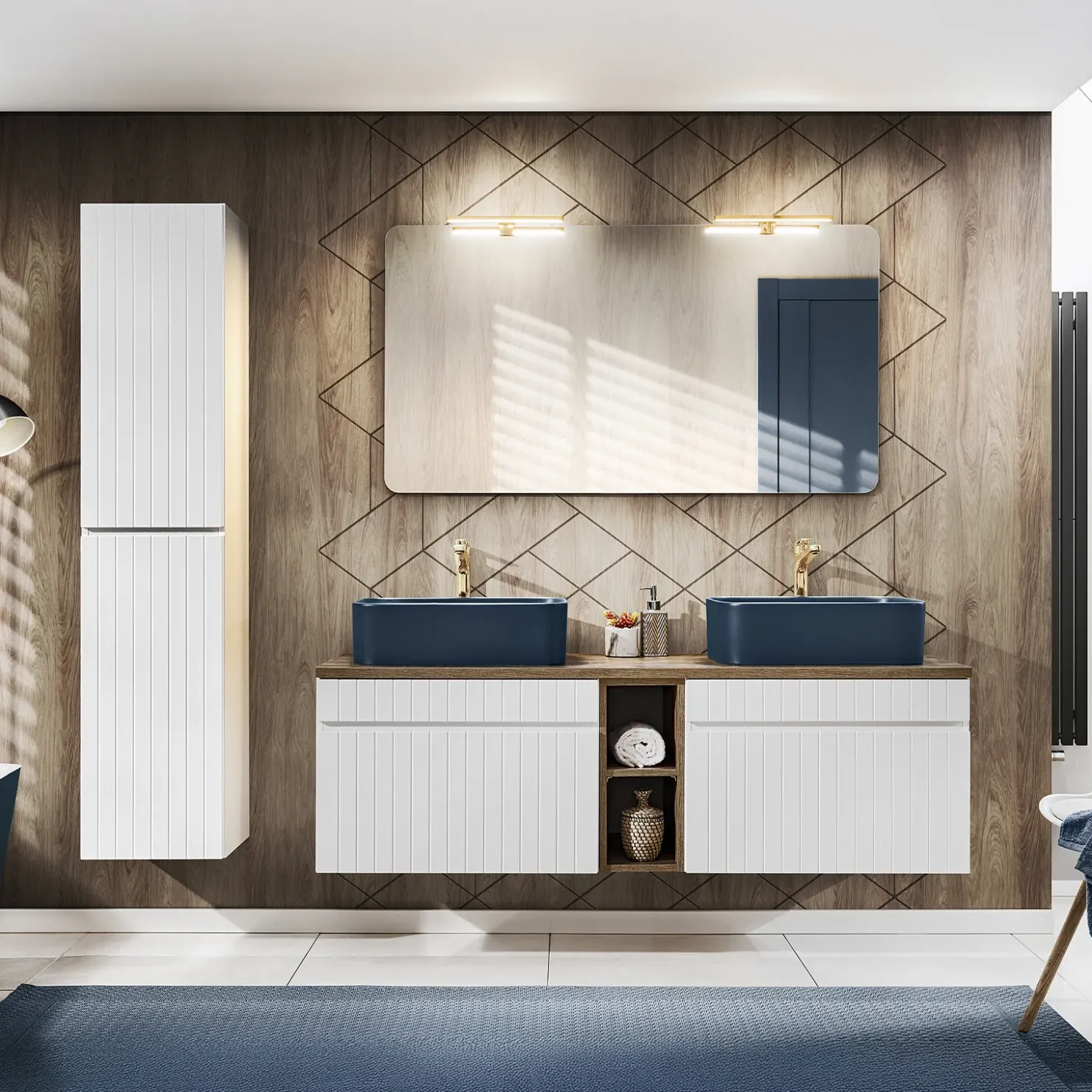 Garnero Arredamenti Lavabo bagno da appoggio 50x38cm ceramica blu Roundy Clearance