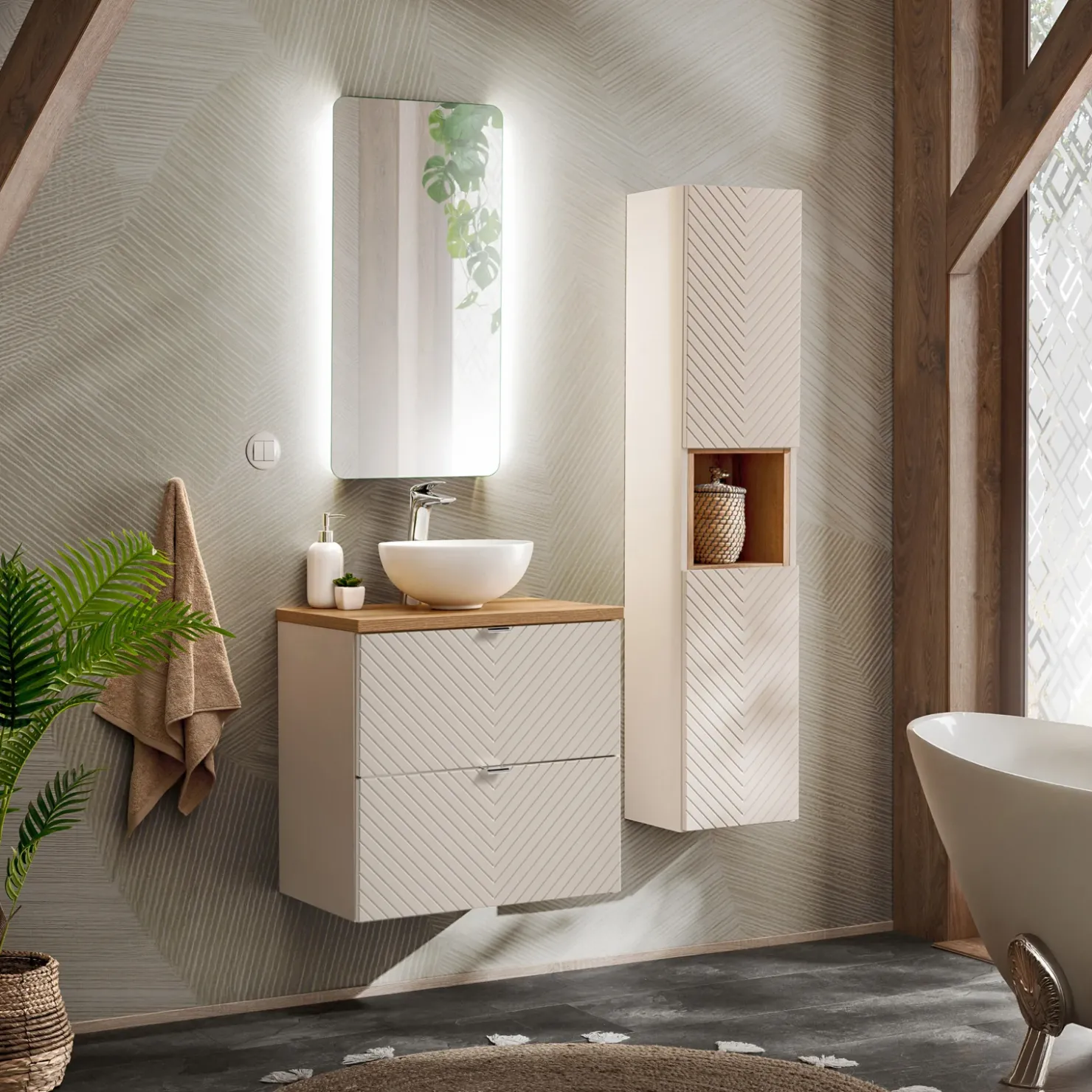 Garnero Arredamenti Lavabo bagno da appoggio ø32cm ceramica bianco Bollon