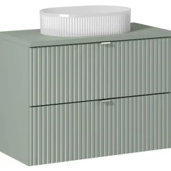 Garnero Arredamenti Lavabo bagno da appoggio 48x33cm ceramica cannettato Griffy Bianco Online