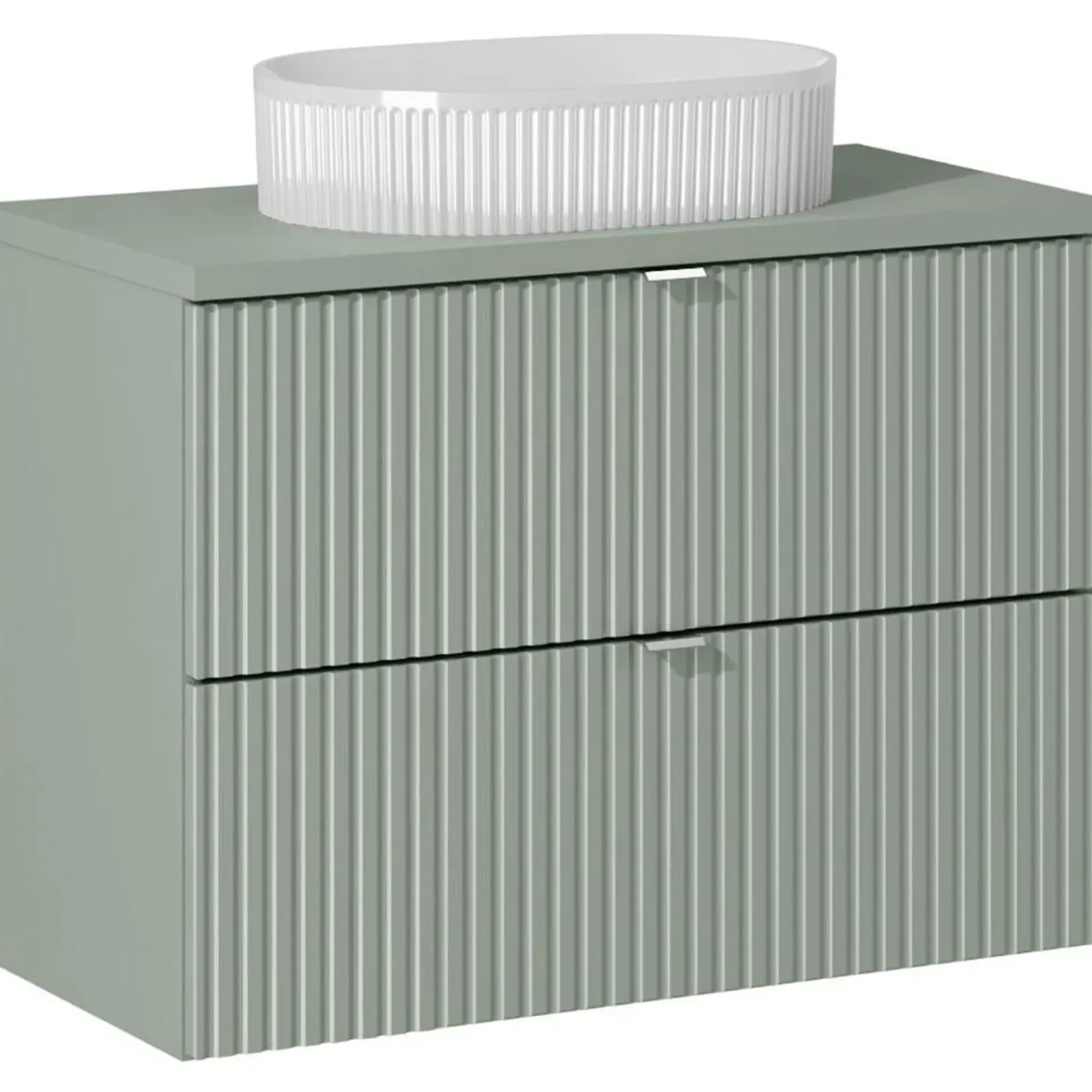 Garnero Arredamenti Lavabo bagno da appoggio 48x33cm ceramica cannettato Griffy Bianco Online