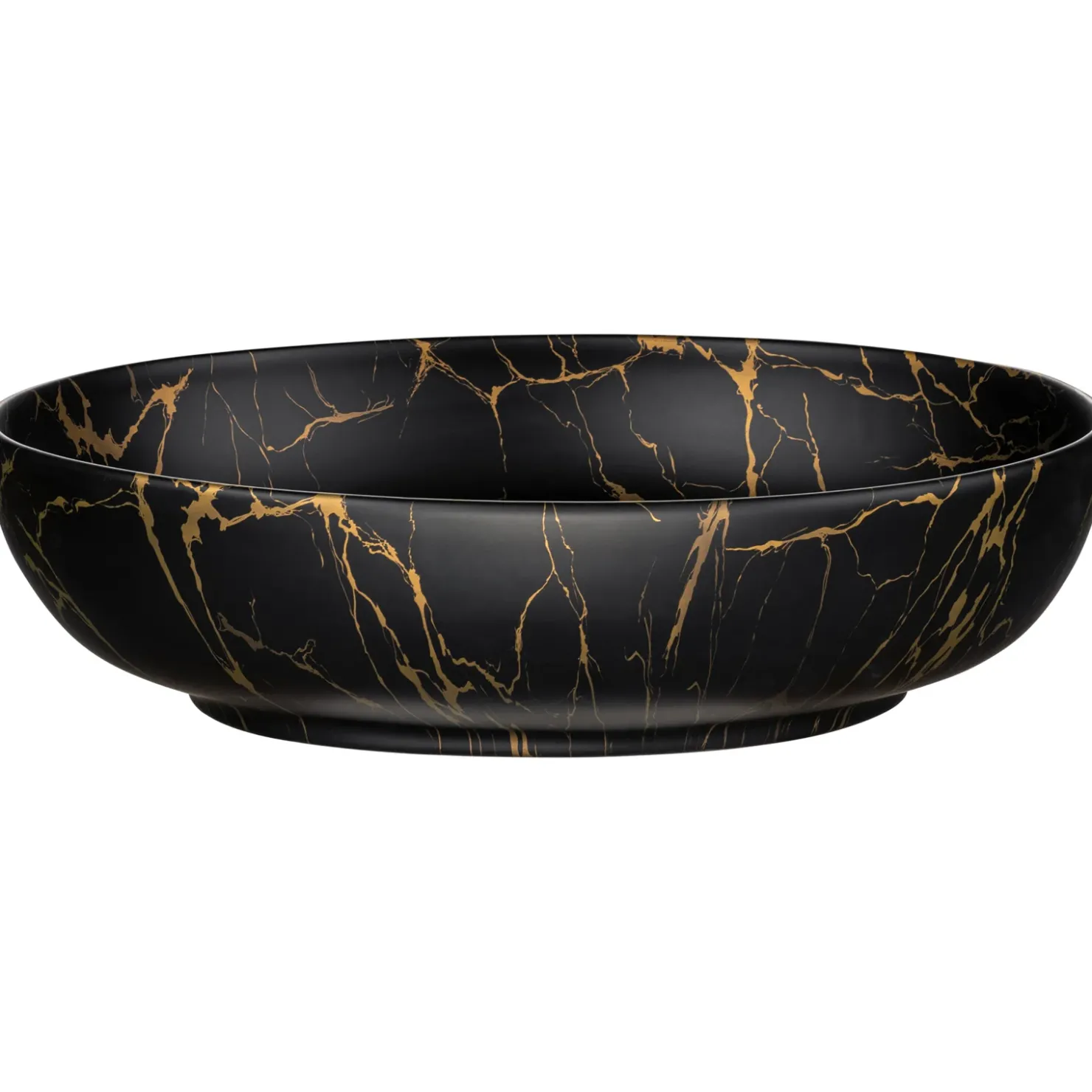 Garnero Arredamenti Lavabo bagno da appoggio 52x40cm ceramica nero oro Limpid Sale