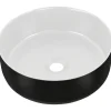 Garnero Arredamenti Lavabo bagno da appoggio 36x36cm ceramica nero Bolly Outlet