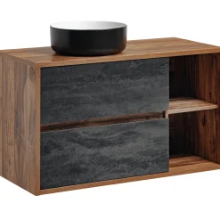 Garnero Arredamenti Lavabo bagno da appoggio 36x36cm ceramica nero Bolly Outlet