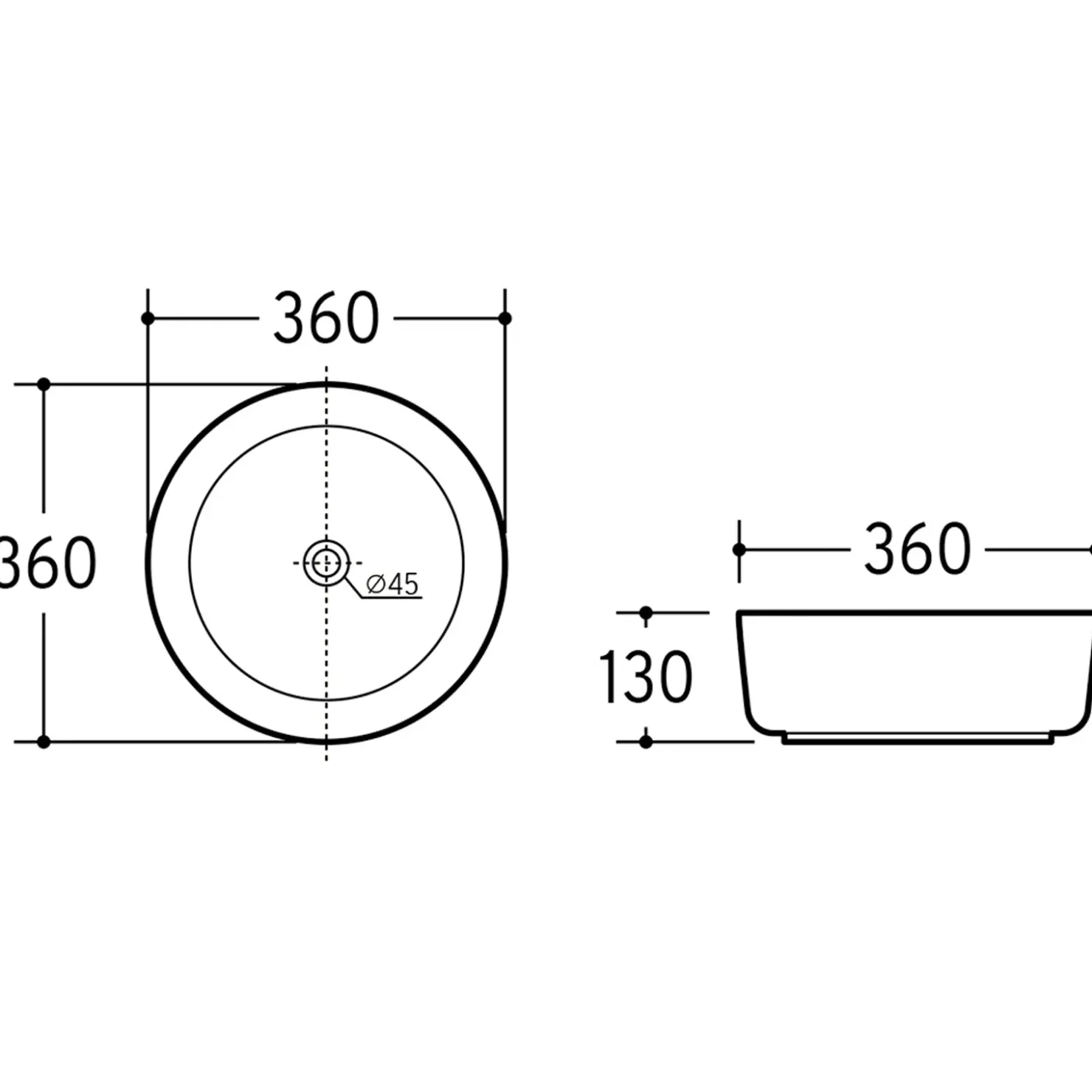 Garnero Arredamenti Lavabo bagno da appoggio 36x36cm ceramica nero Bolly Outlet
